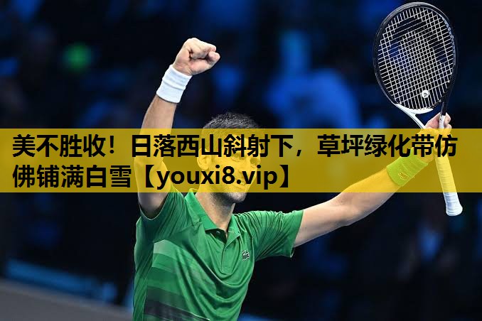 美不胜收！日落西山斜射下，草坪绿化带仿佛铺满白雪